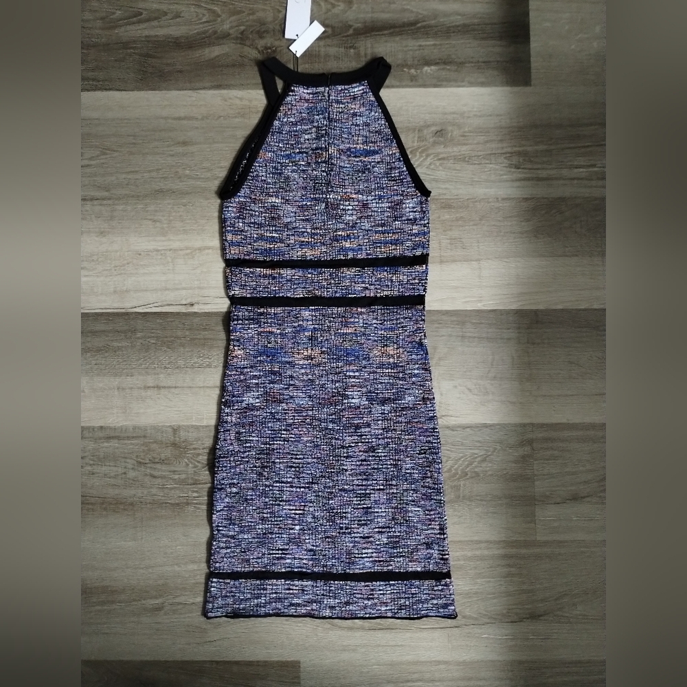 Parker Sleevless Mini Black and Blue Dress XS